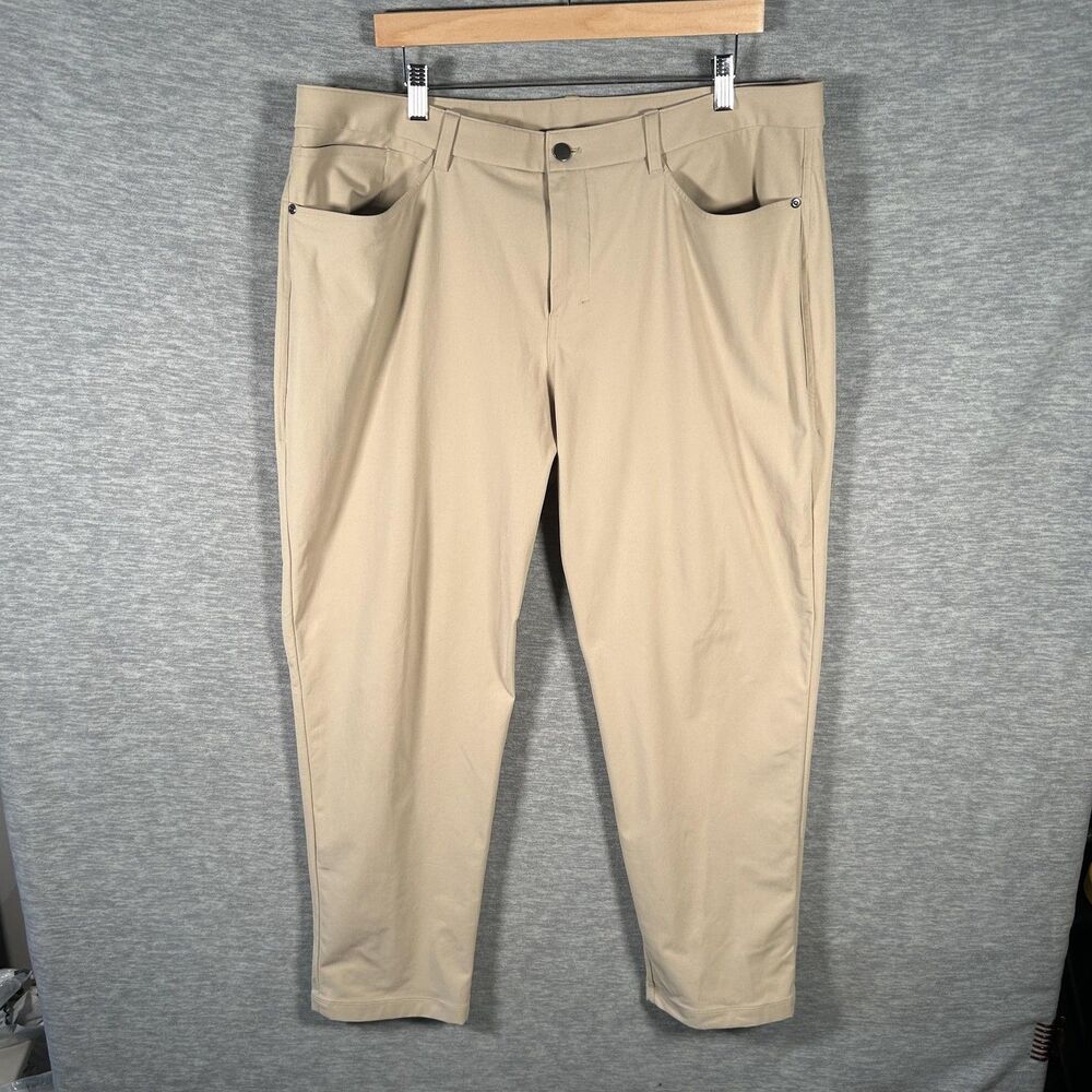 Lululemon ABC Pants Mens 38x30 Beige Classic Fit Warpstreme Stretch Comfort